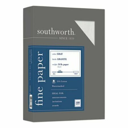 SOUTHWORTH CO Southworth, GRANITE SPECIALTY PAPER, 24 LB, 8.5 X 11, GRAY, 500/REAM 914C